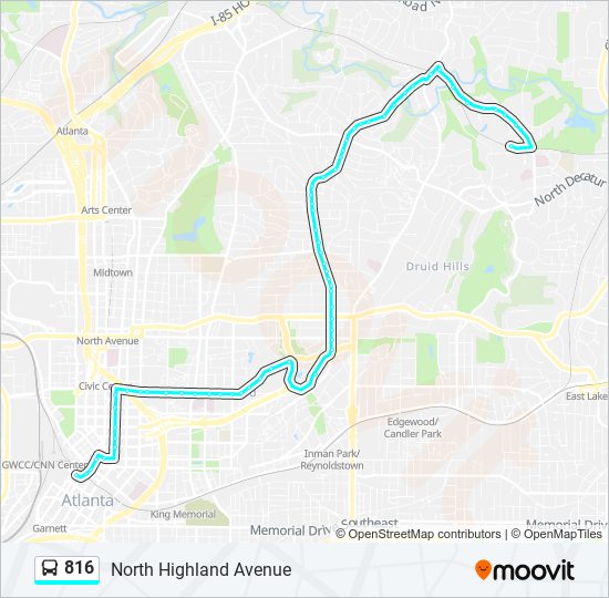 816 Bus Line Map