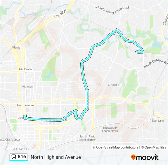 816 Bus Line Map