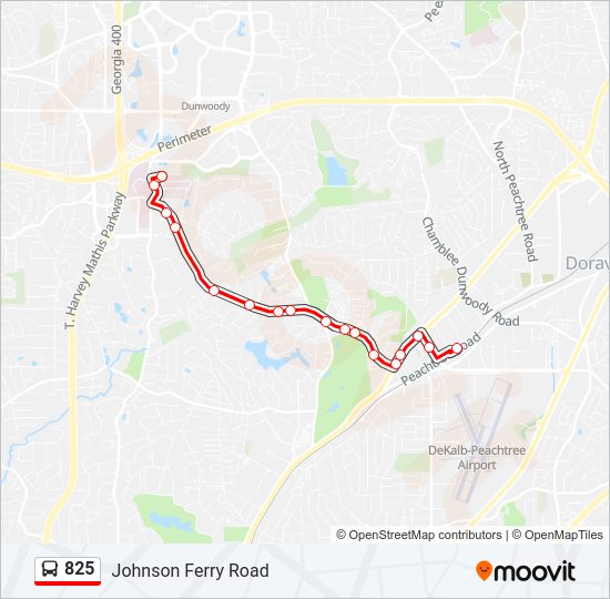 Mapa de 825 de autobús