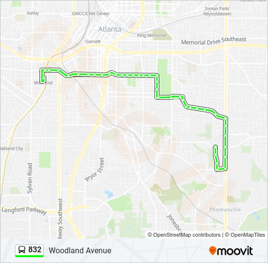 832 Bus Line Map