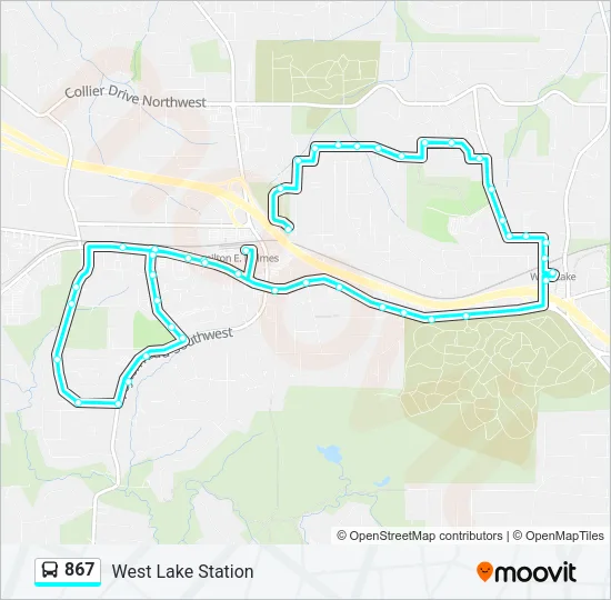 867 Bus Line Map