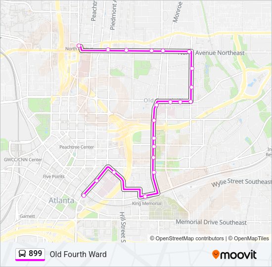 899 Bus Line Map