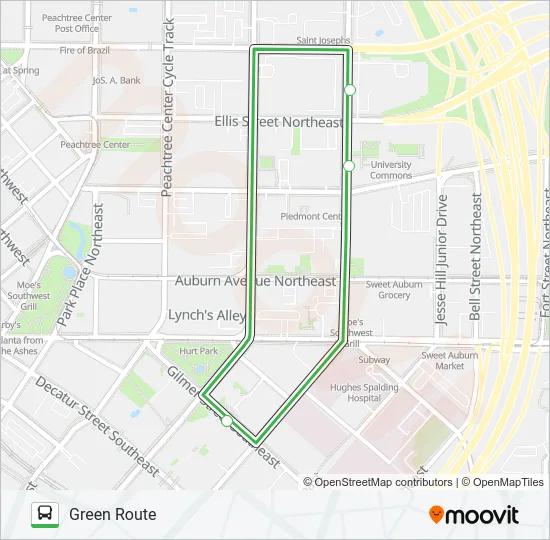 GSU GREEN SHUTTLE Bus Line Map
