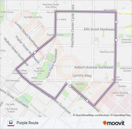 GSU PURPLE SHUTTLE Bus Line Map