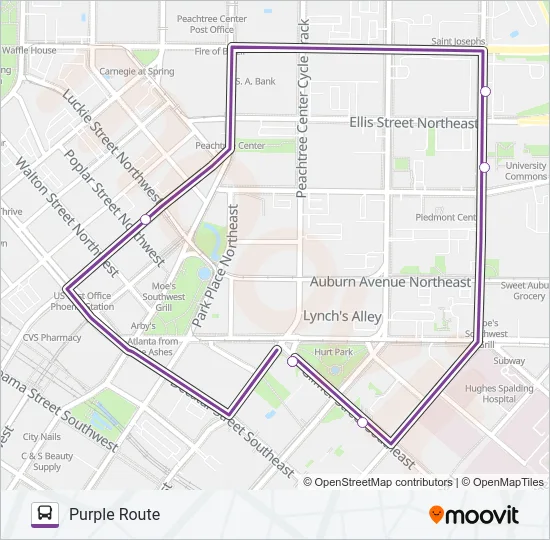 GSU PURPLE SHUTTLE Bus Line Map