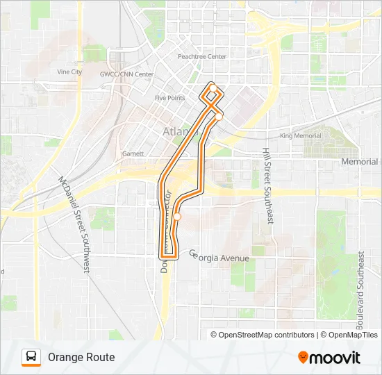 GSU ORANGE SHUTTLE Bus Line Map