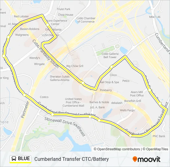 BLUE Bus Line Map