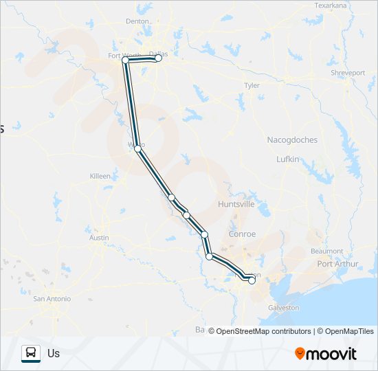 GREYHOUND US1100 bus Line Map