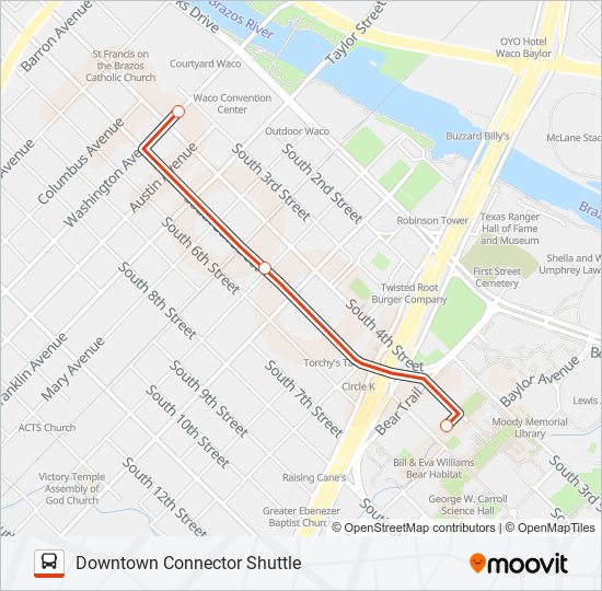 Mapa de DOWNTOWN CONNECTOR de autobús