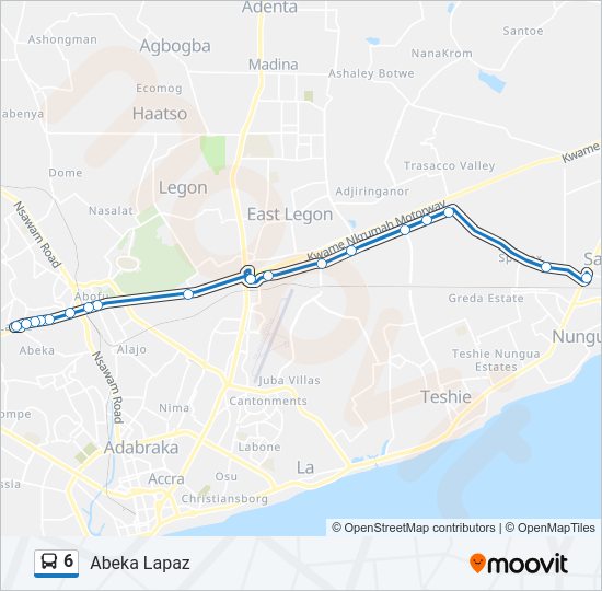 6 bus Line Map