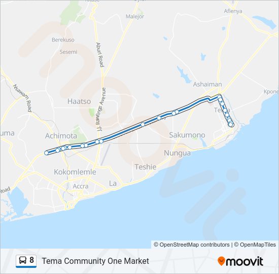 8 Bus Line Map