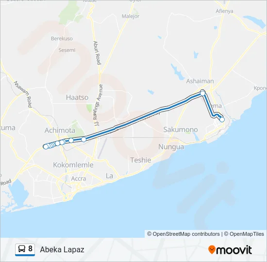 8 Bus Line Map