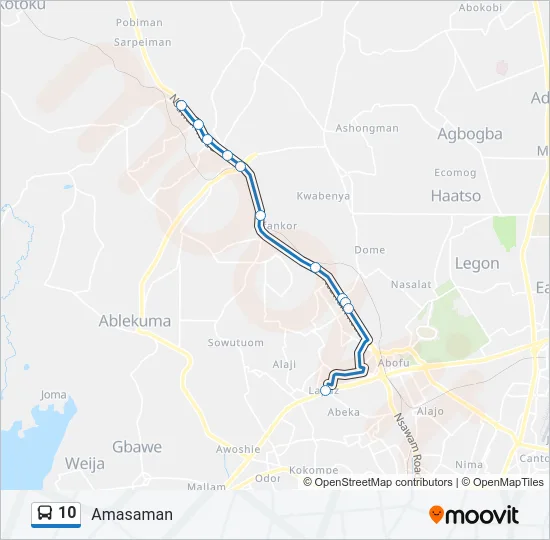 10 Bus Line Map
