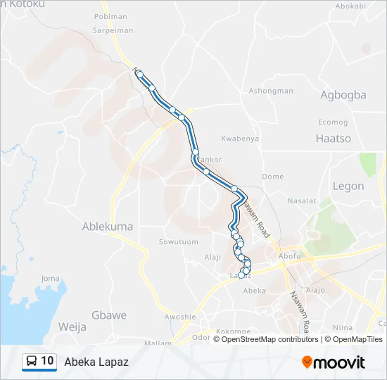 10 Bus Line Map