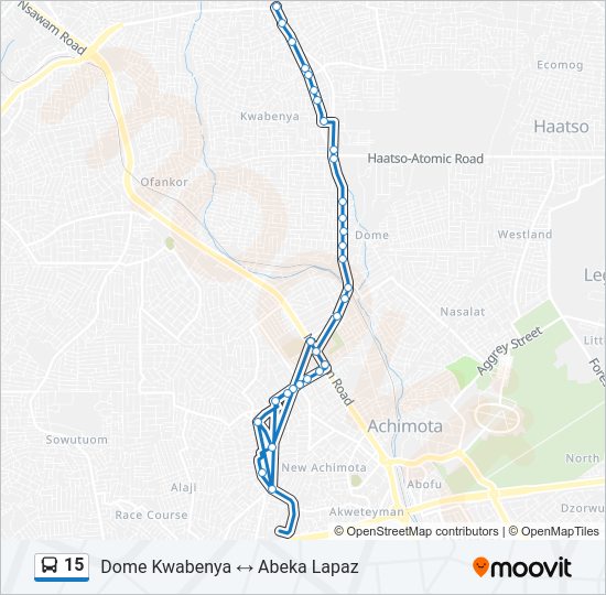 15 Bus Line Map