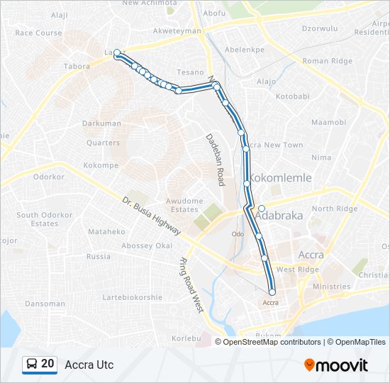 20 Bus Line Map