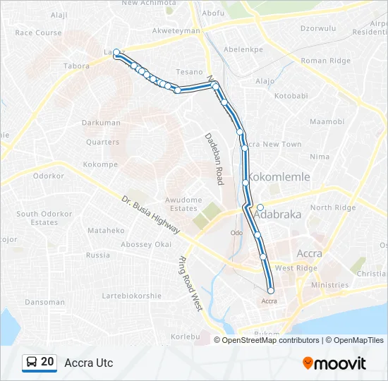 20 Bus Line Map