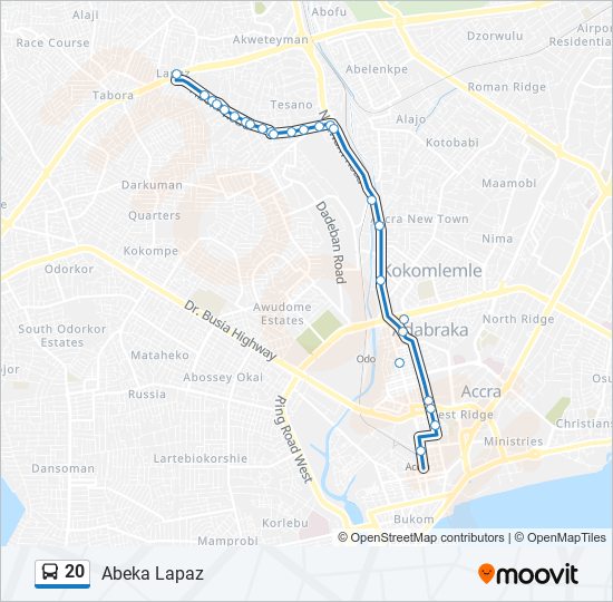 20 Bus Line Map