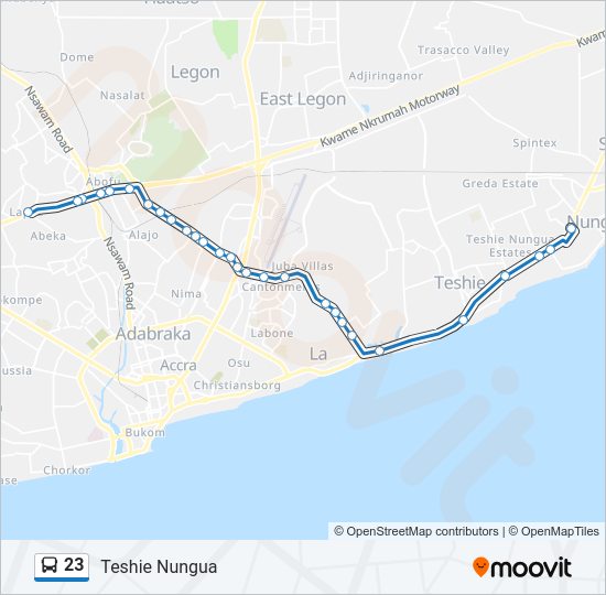 23 Bus Line Map