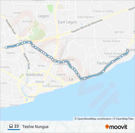 23 Bus Line Map