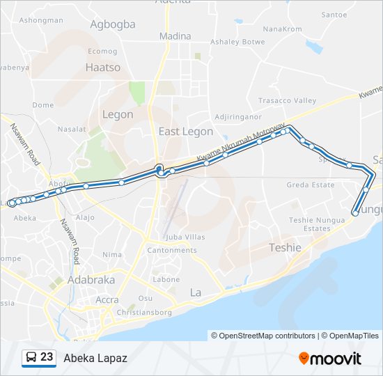 23 Bus Line Map