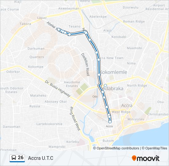 26 Bus Line Map