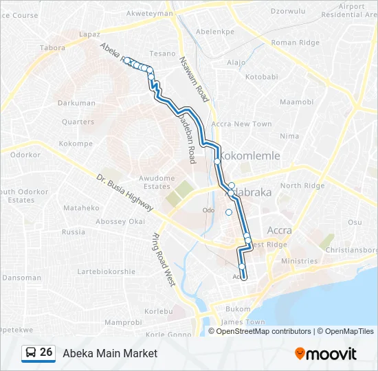 26 Bus Line Map