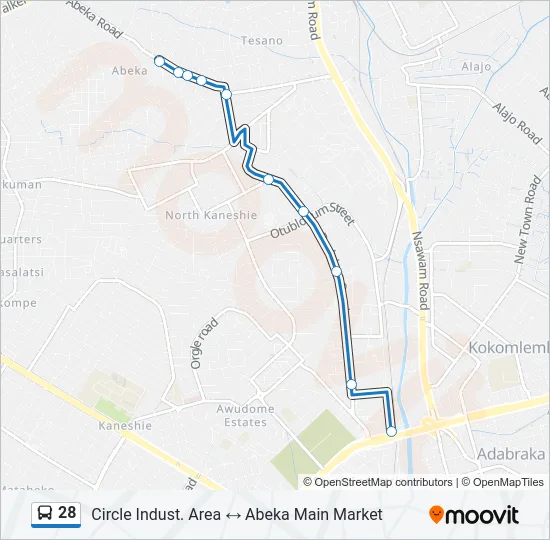 28 Bus Line Map