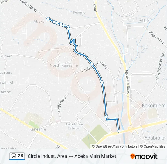 28 Bus Line Map