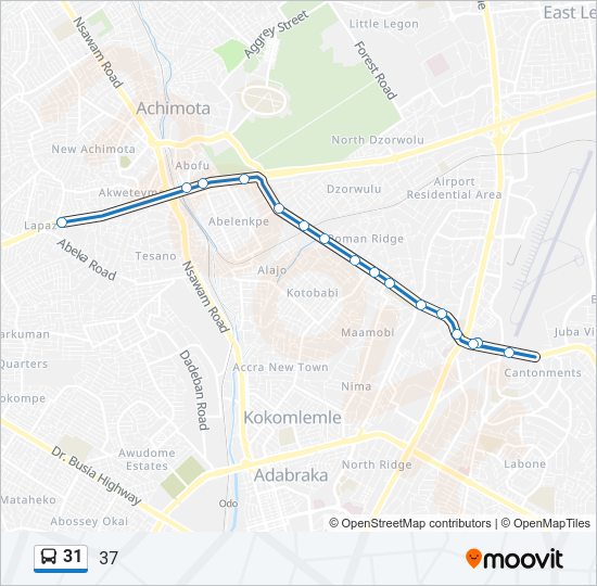 31 Bus Line Map