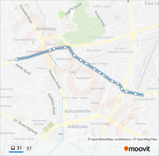 31 Bus Line Map