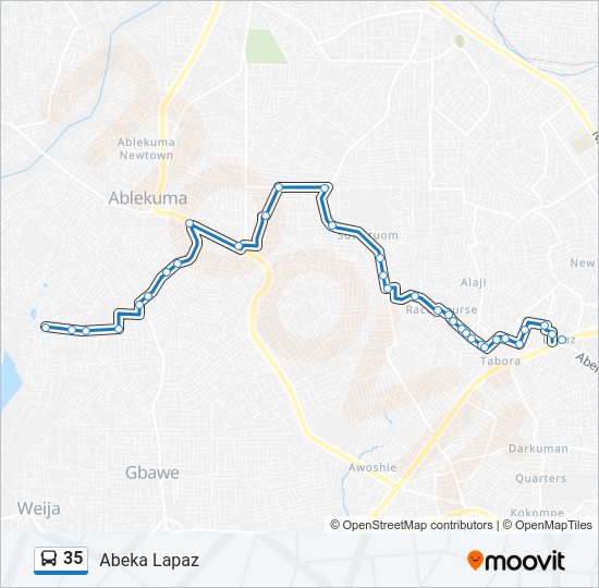 35 Bus Line Map