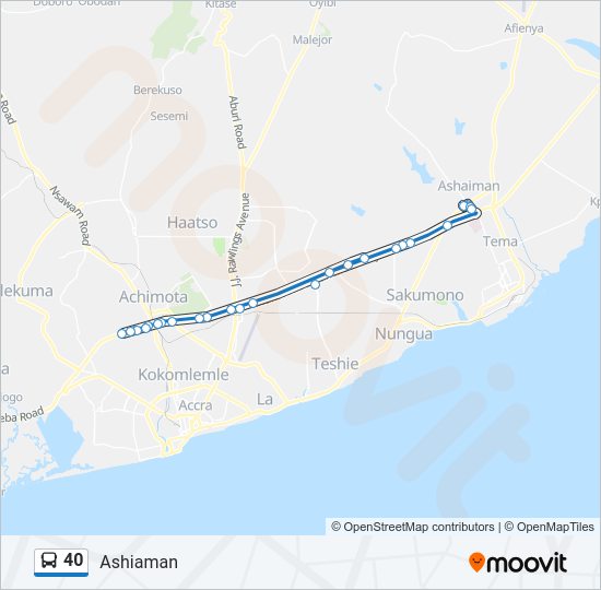 40 Bus Line Map