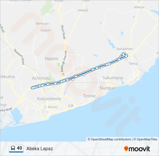 40 Bus Line Map