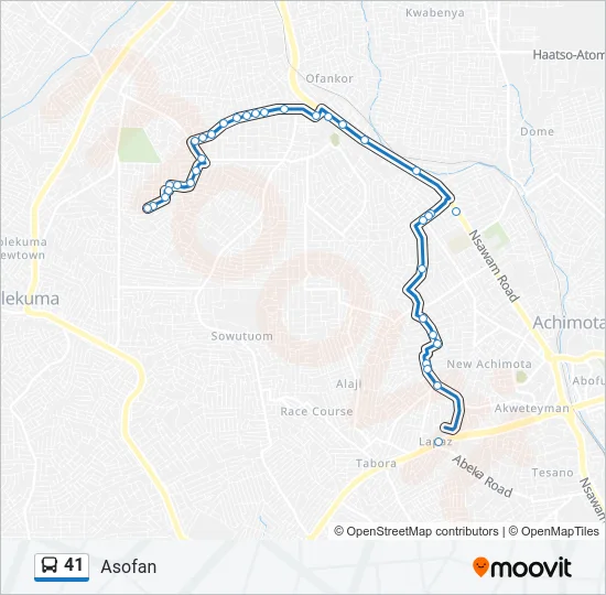 41 Bus Line Map