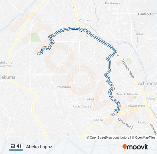 41 bus Line Map