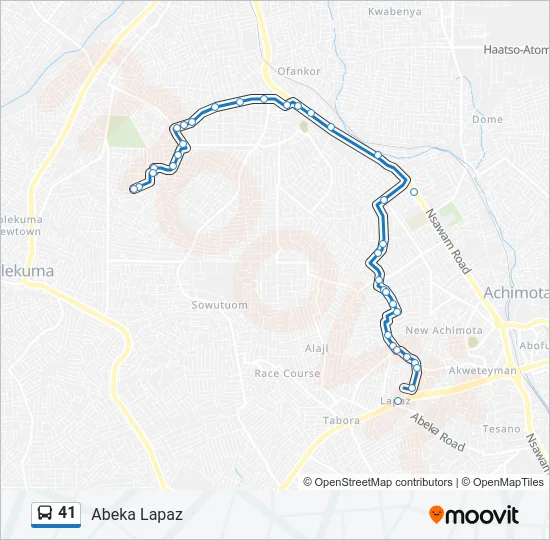 41 Bus Line Map