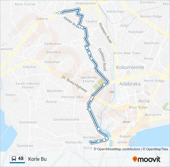 48 Bus Line Map