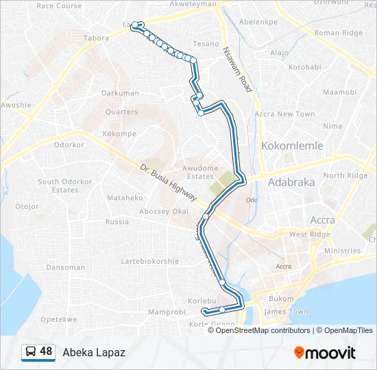 48 Bus Line Map