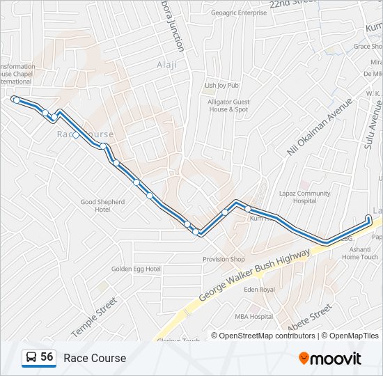 56 Bus Line Map