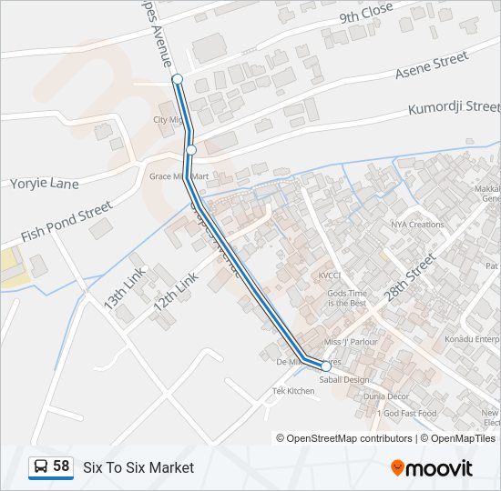 58 Bus Line Map