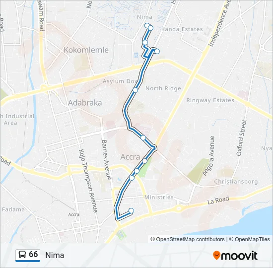 66 Bus Line Map