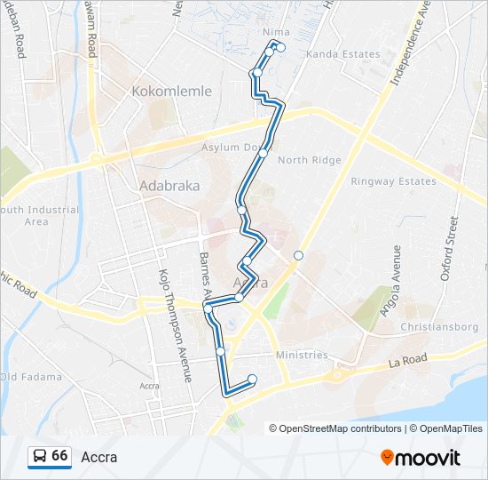 66 Bus Line Map