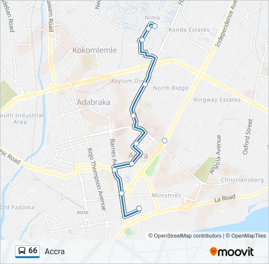 66 Bus Line Map