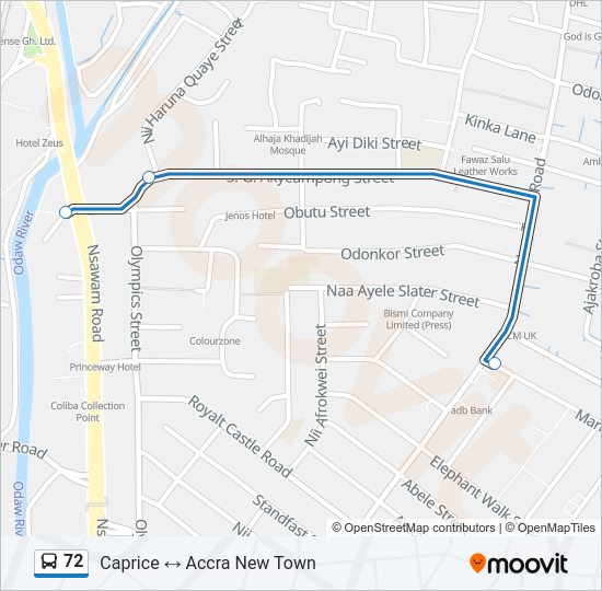 72 Bus Line Map