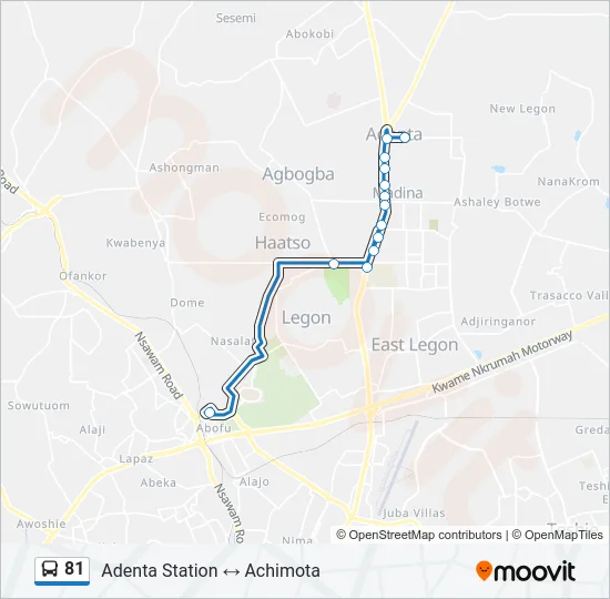 81 Bus Line Map