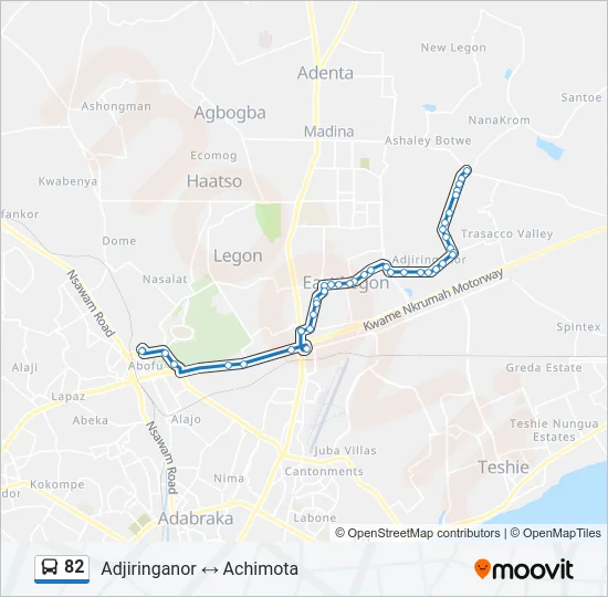 82 Bus Line Map