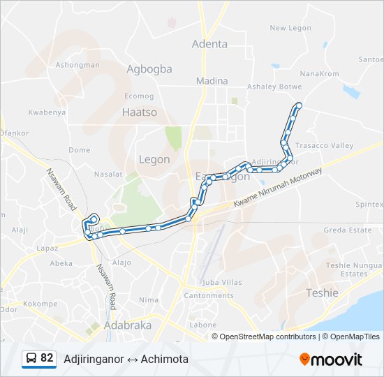 82 Bus Line Map