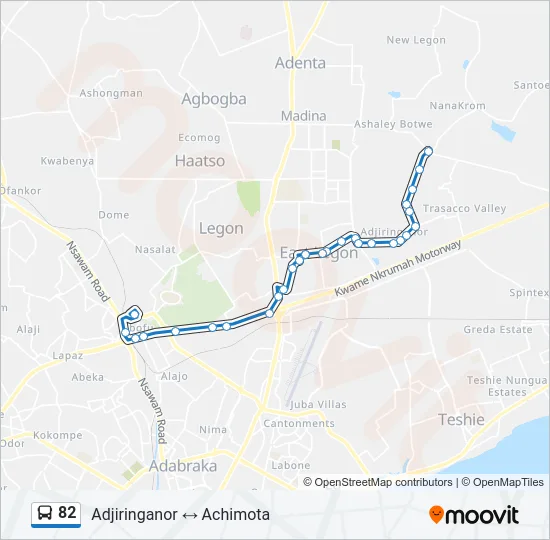 82 Bus Line Map