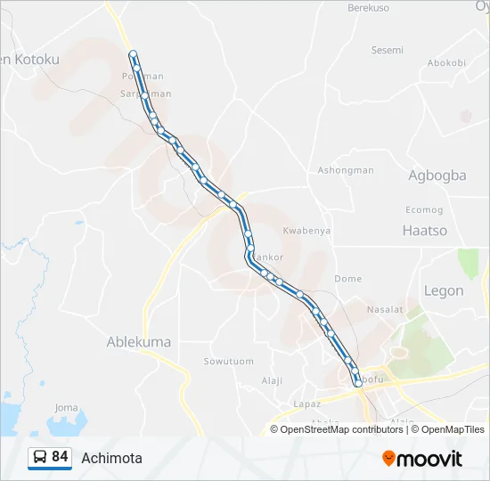 84 Bus Line Map